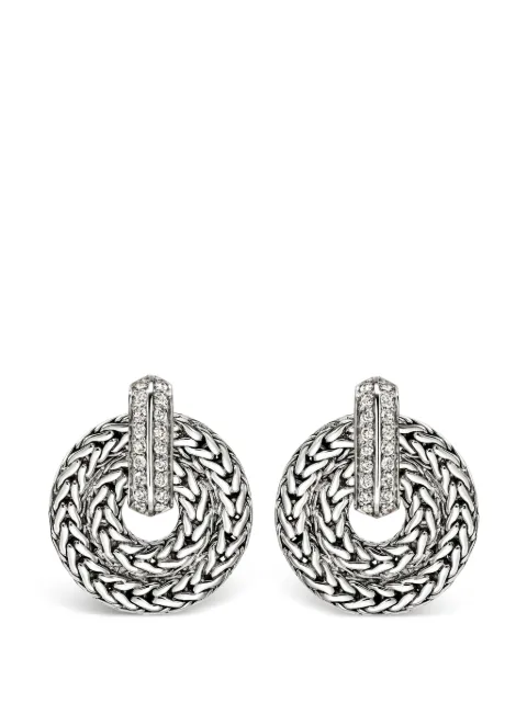 John Hardy Icon link diamond earrings Silver EBP989912DI