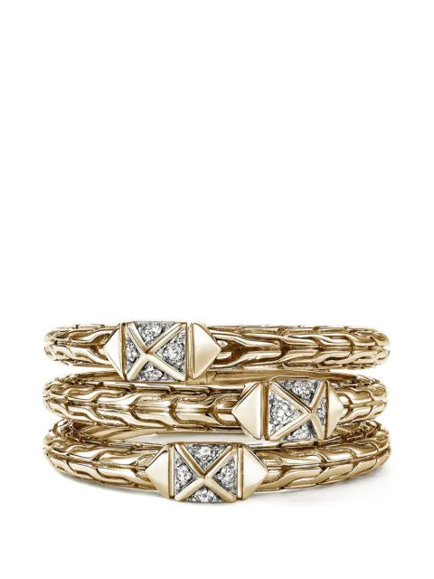 John Hardy diamond triple row Ring Gold RGGX972012DI