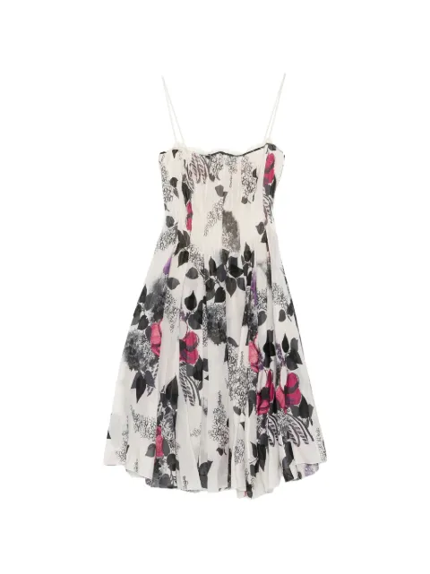 Roberto Cavalli floral-print bustier midi dress White KTD104OC240