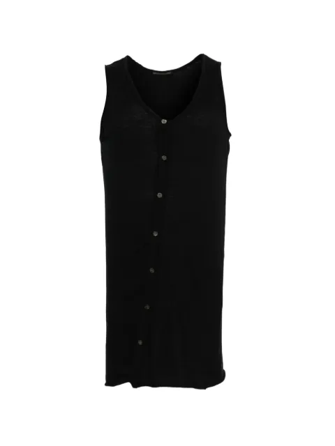 Y's buttoned V-neck T-shirt Black YRT34075