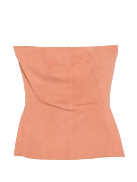 Rick Owens bustier leather top Orange RP01F6127LSV