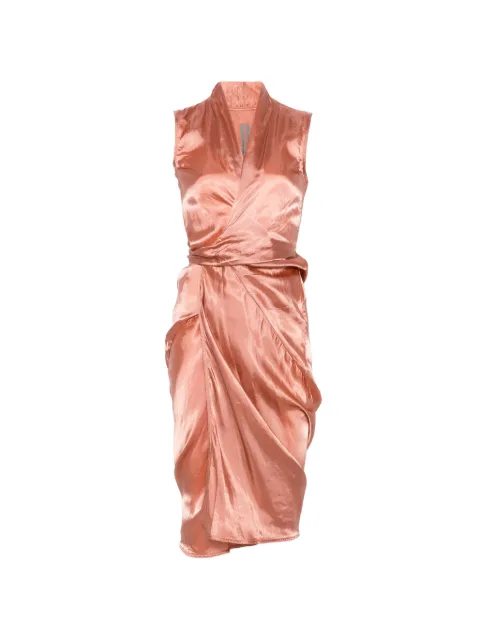 Rick Owens wrap sleeveless midi dress Pink RP01F6544N