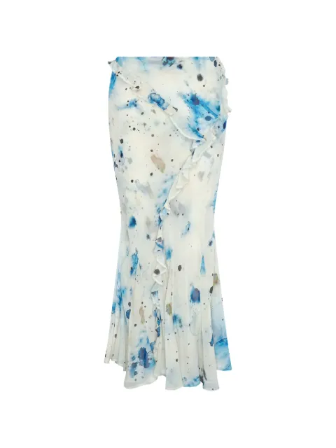 Paris Georgia ruffled printed skirt Neutrals ROMASK001RNP