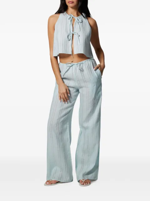 Kiki de Montparnasse striped tie-waist trousers Blue HS262PT146
