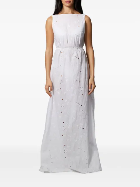 Kiki de Montparnasse Simone cotton eyelet long dress White HS262DR248
