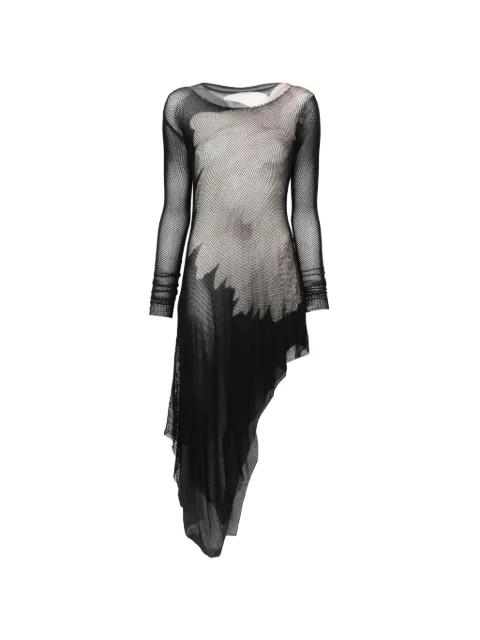 Yohji Yamamoto long-sleeved midi dress Black FPT03856