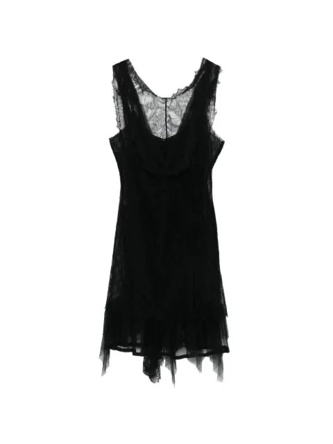 Alberta Ferretti lace ruffled mini dress Black MA0424