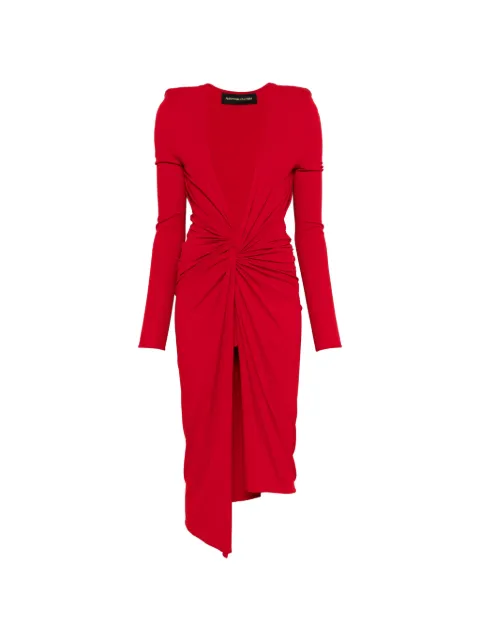 Alexandre Vauthier V-neck knotted midi dress Red 183DR930