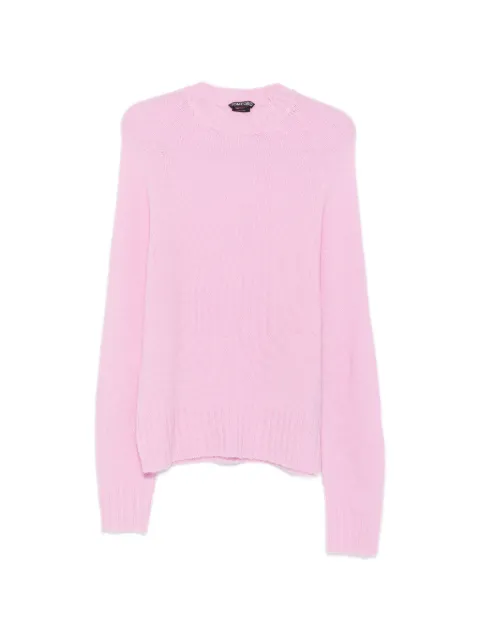 TOM FORD ribbed-trim long-sleeve sweater Pink KCL089YMK133