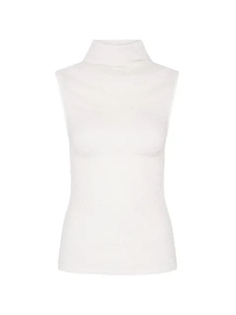 Paris Georgia high-neck popcorn top White POPT001