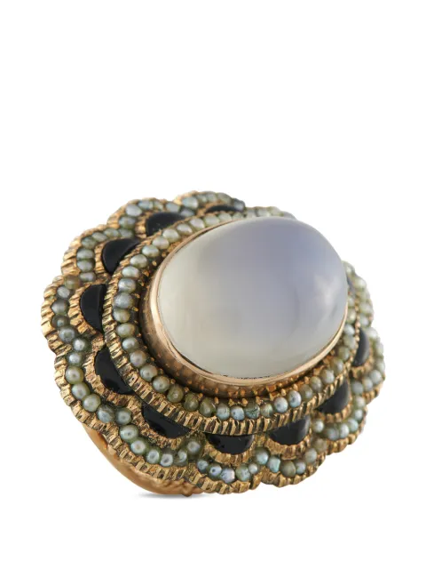 LB Exclusive moonstone onyx pearl ring Gold MF61021826