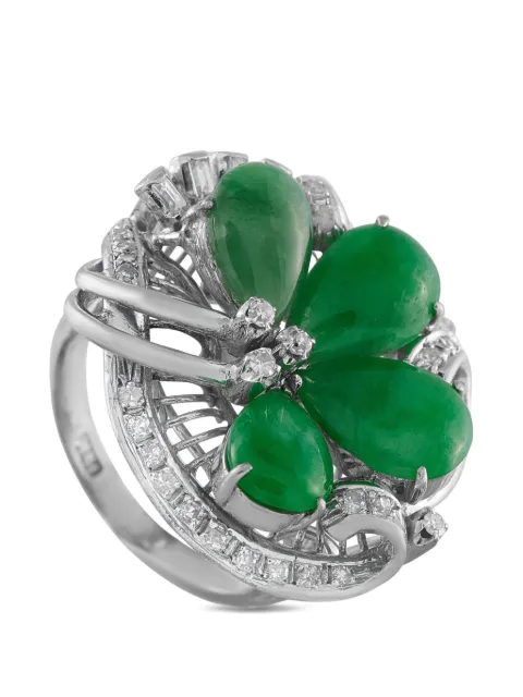 LB Exclusive diamond jade ring Silver MF33021926