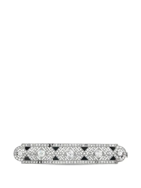 LB Exclusive diamond and onyx brooch Silver MF45022026