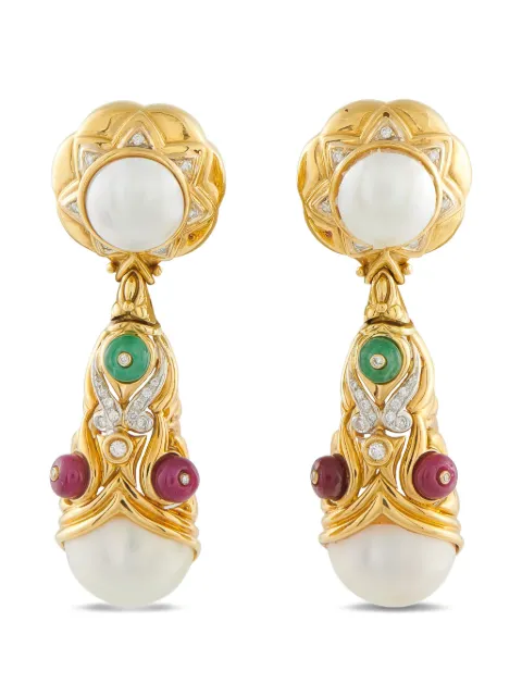 LB Exclusive multi-stone drop earrings Gold MF41022026