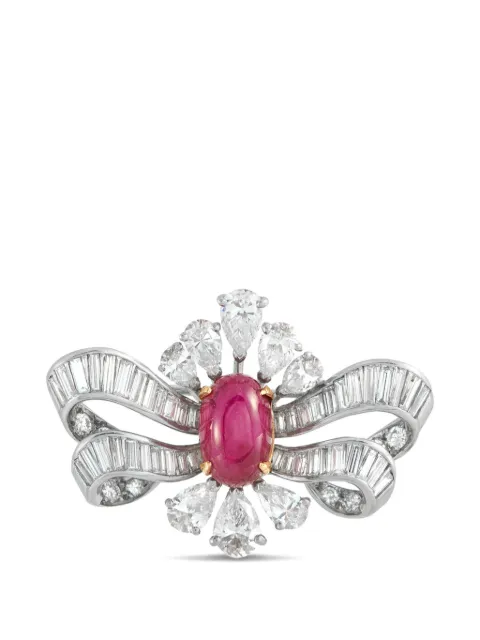 LB Exclusive ruby and diamond brooch Silver MF380222026