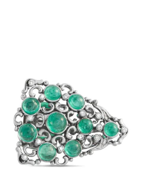 LB Exclusive diamond Colombian-emerald brooch Silver MF39022026