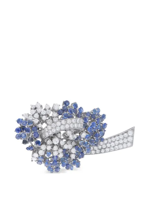 LB Exclusive diamond sapphire brooch Silver MF64021826
