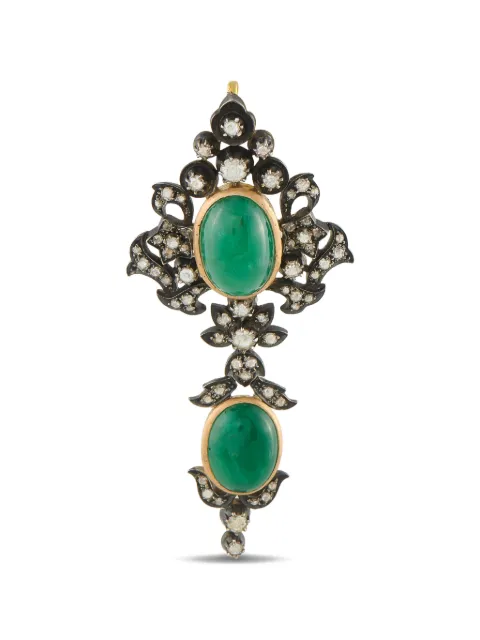 LB Exclusive diamond emerald pendant earings Gold MF30022026