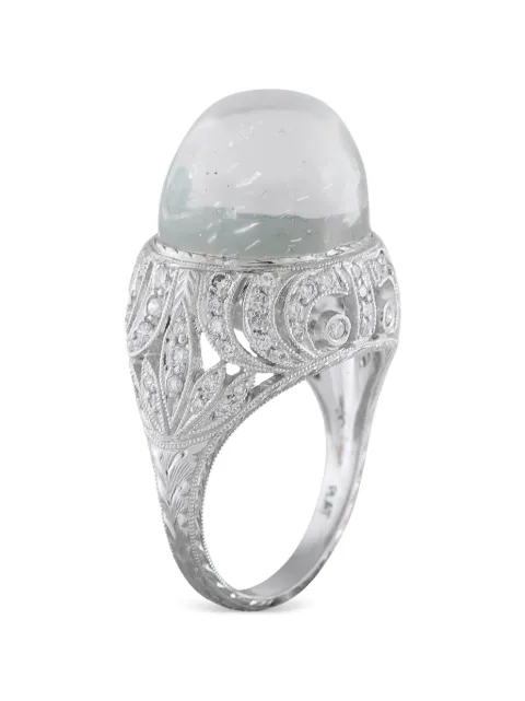 LB Exclusive diamond and moonstone cocktail ring Silver MF11021926