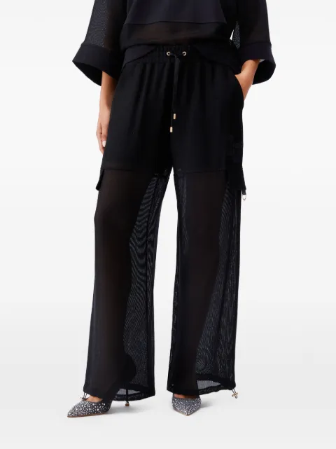 LIU JO sheer cargo pants Black TA6234T290A22222