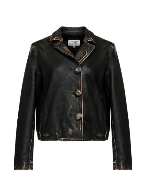 MM6 Maison Margiela buttoned leather jacket Black S62AN0182M07021
