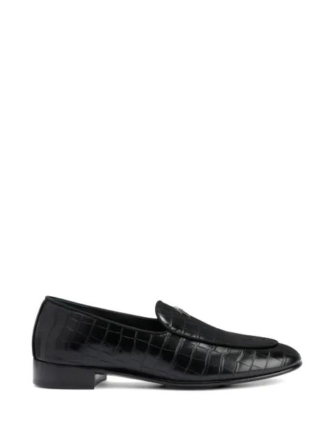 Giuseppe Zanotti crocodile metal logo loafers Black EU60029H05