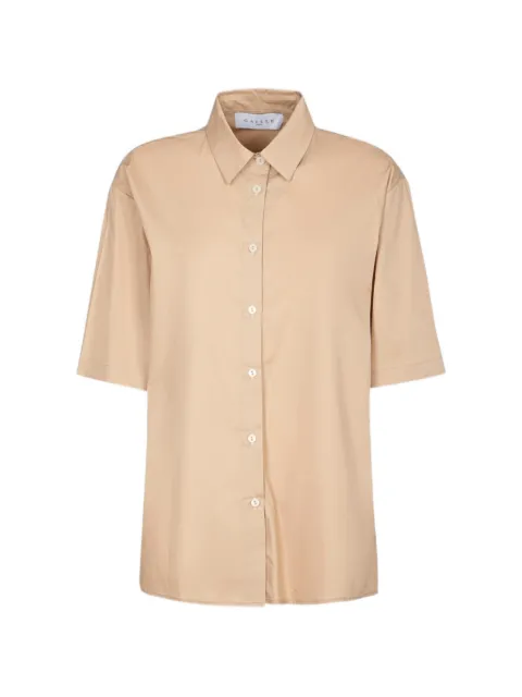 Gaëlle Paris short-sleeve cotton shirt Neutrals GAABW09750