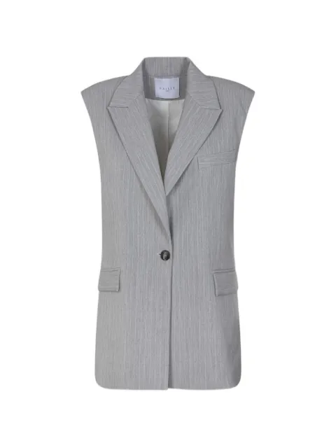 Gaëlle Paris pinstripe-pattern gilet Grey GAABW09810