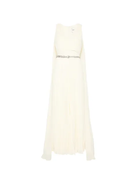 Roland Mouret pleated V-neck dress Neutrals RMSS26035GGT