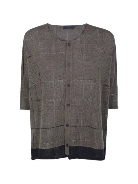 Y's buttoned plaid cardigan Grey YKK95583