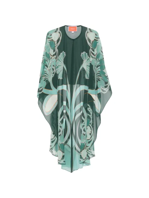 La DoubleJ Maria graphic-print silk dress Green SCA0092SIL014BTU01