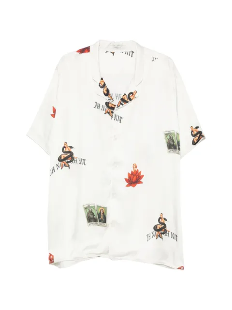 Ih Nom Uh Nit logo-print shirt Neutrals NUS26252