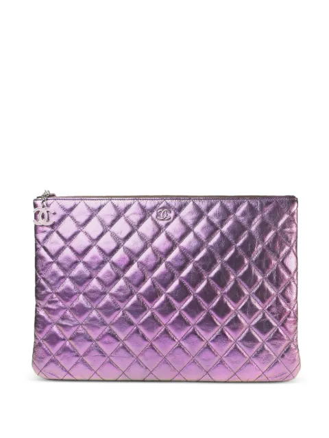 CHANEL Pre-Owned O-Case clutch bag Purple DPVC9040