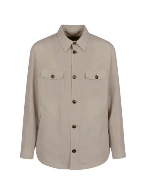 Canali buttoned flap-pocket jacket Neutrals O30528AE05958702