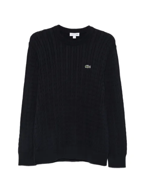 Lacoste cable-knit logo-patch sweater Blue AH7627