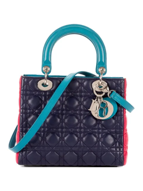 Christian Dior Pre-Owned Lady Dior Cannage quilted tote bag Blue 11MA0191