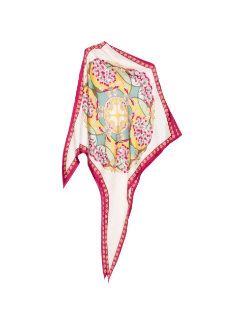 La DoubleJ graphic-print silk shawl Neutrals SCA0096SIL029FLO08