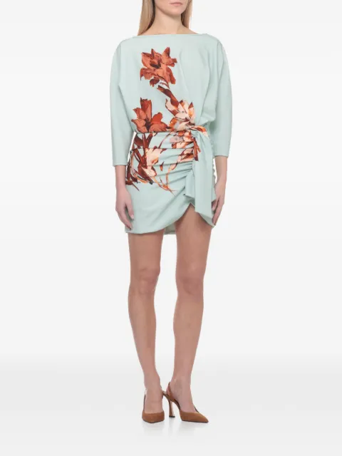 Costarellos Ayla floral-print mini dress Blue PS2658