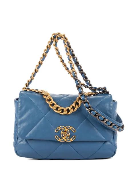 CHANEL Pre-Owned diamond-quilting cahin-strap shoulder bag Blue 30022604