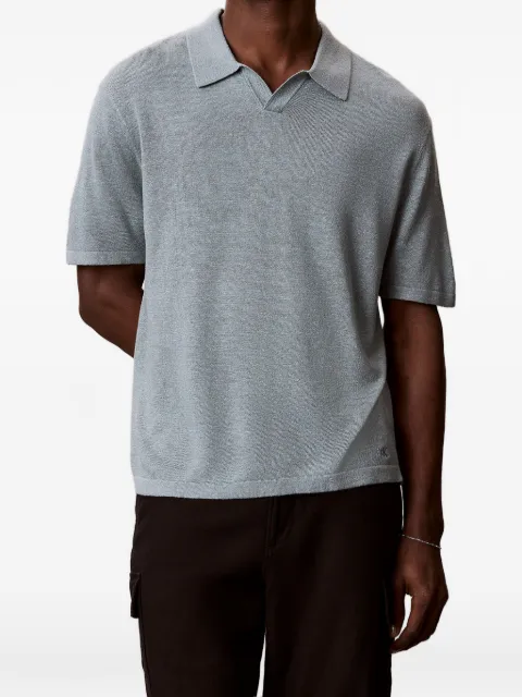 Calvin Klein linen-blend polo shirt Grey LV04LF313G5K3