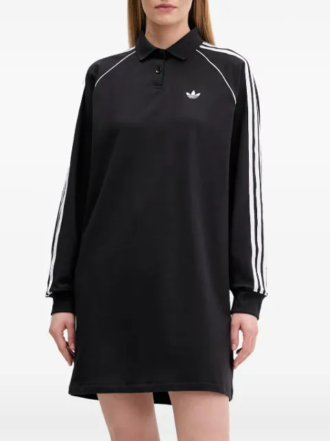 adidas logo-embroidered 3-Stripe mini dress Black KD7973