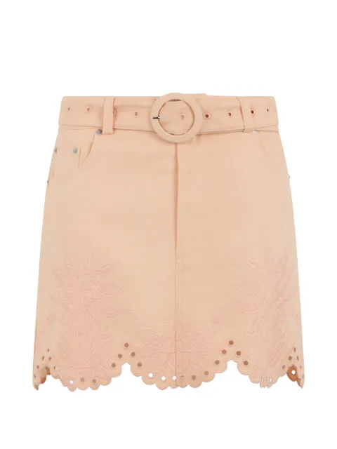 FARM Rio soft pink geometric Richelieu Twill mini skirt Pink 358675