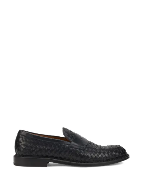 Doucal's woven penny loafers Black DU3266STRAW
