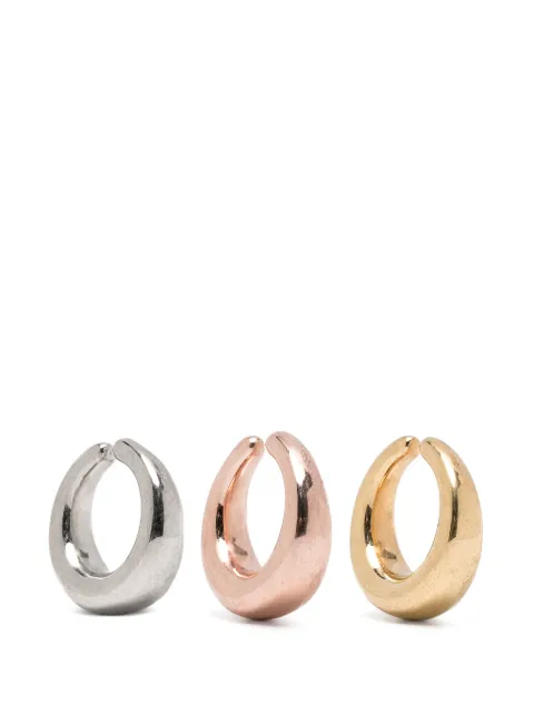 Panconesi curved earrings set of three Silver CAOEA005S