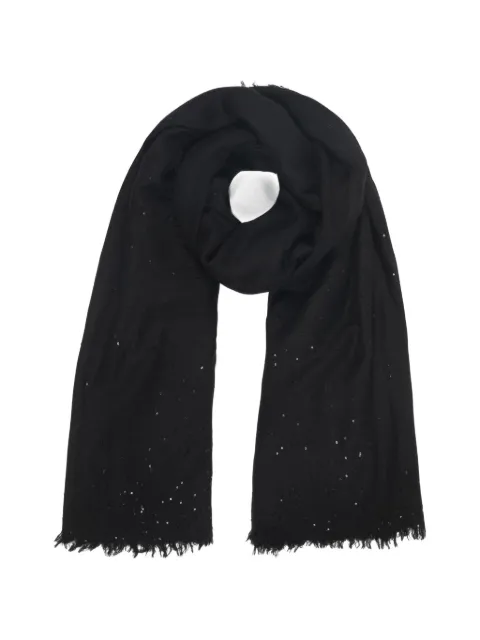Faliero Sarti sequin fringed scarf Black I260471