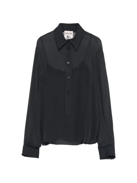 Semicouture buttoned long-sleeve top Black S5WU27