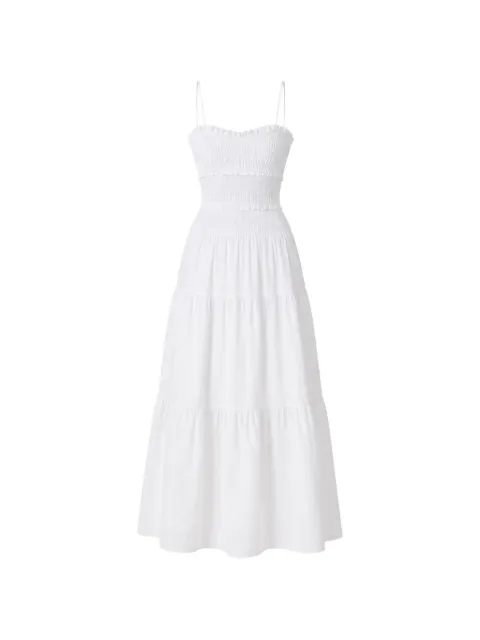 Michael Michael Kors shirred tiered maxi dress White MS683BFKLZ
