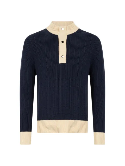 Ballantyne buttoned ribbed pullover Blue B2W2387C002
