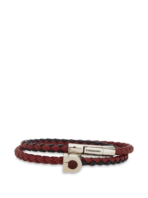Ferragamo Gancini braided wrap bracelet Red 791271