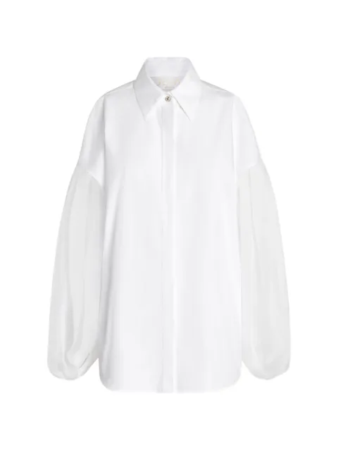 Genny sheer-sleeves shirt White 80AAL649N0718